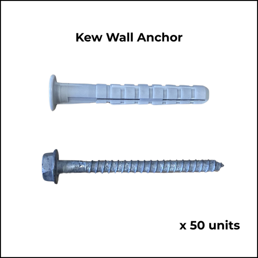 50 PACK - KEW Galvanised 80mm Wall Anchor (MADE IN GERMANY)